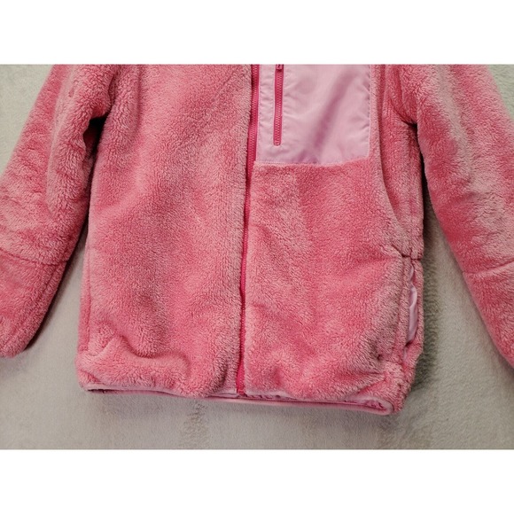 Tommy Bahama Jacket Girls Size 16 Pink Faux Fur Polyester Long Sleeve Full Zip - Picture 3 of 9